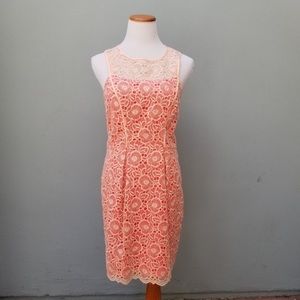 Jessica Simpson Floral Lace Dress Coral Orange 6